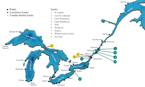 St Lawrence Seaway Map St Lawrence Seaway